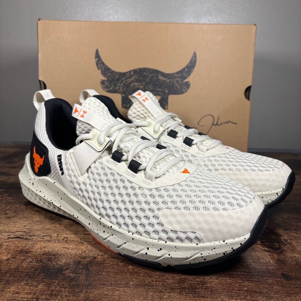 Under Armour Project Rock BSR 4 UA Beige Black Men’s Size 11 Cross 3027344-200
